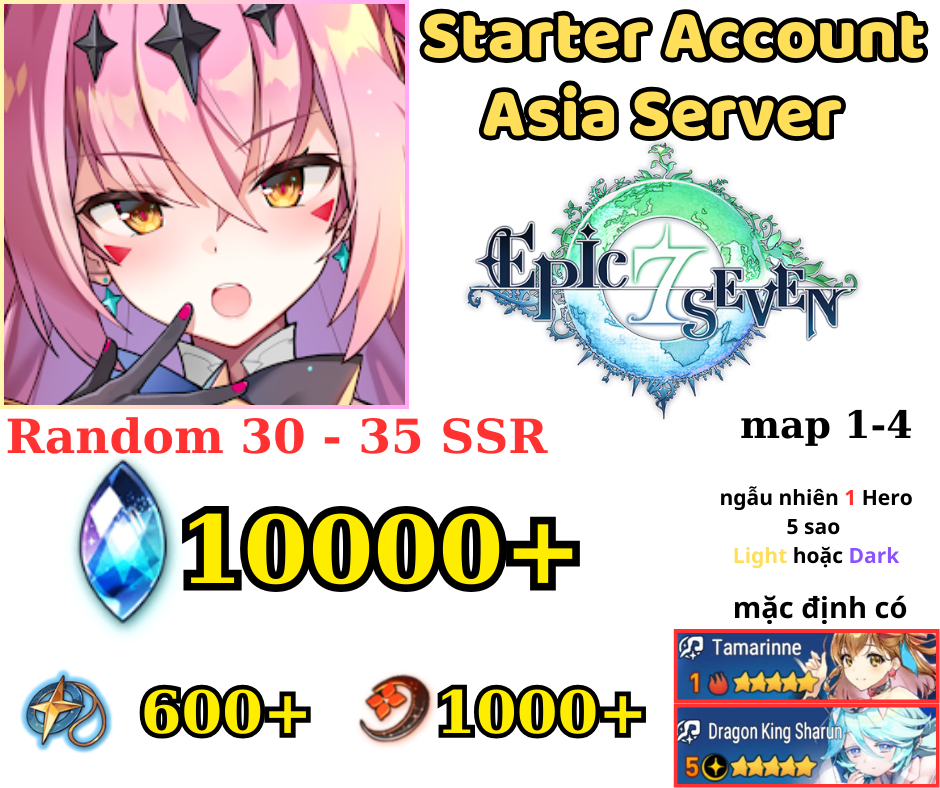 [ASIA]Epic Seven 10K Skystone - Dragon King Sharun + Tamarine